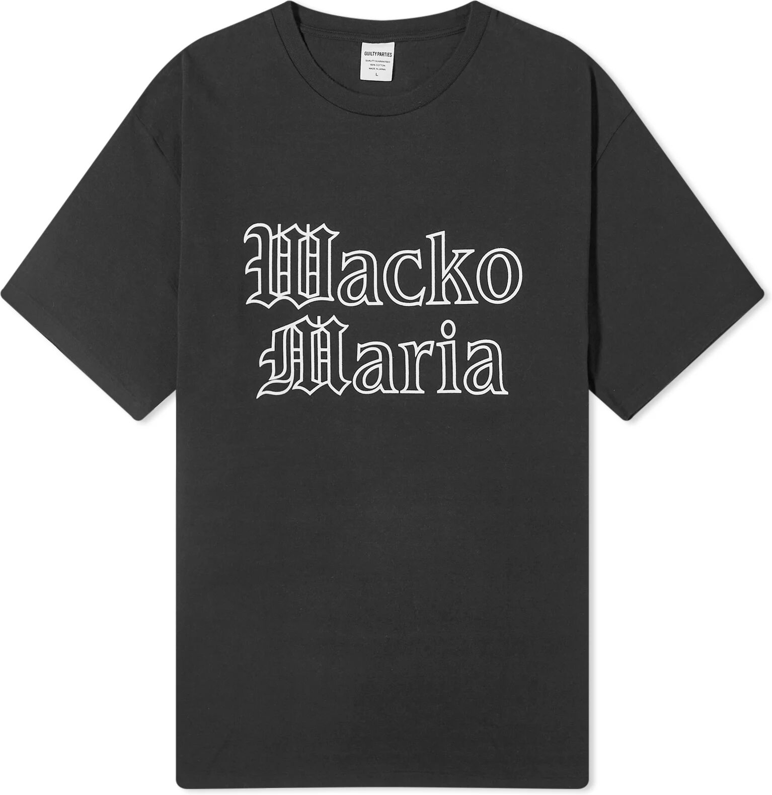 Wacko Maria Men's Heavyweight Gothic Logo T-Shirt in Black, Size Small