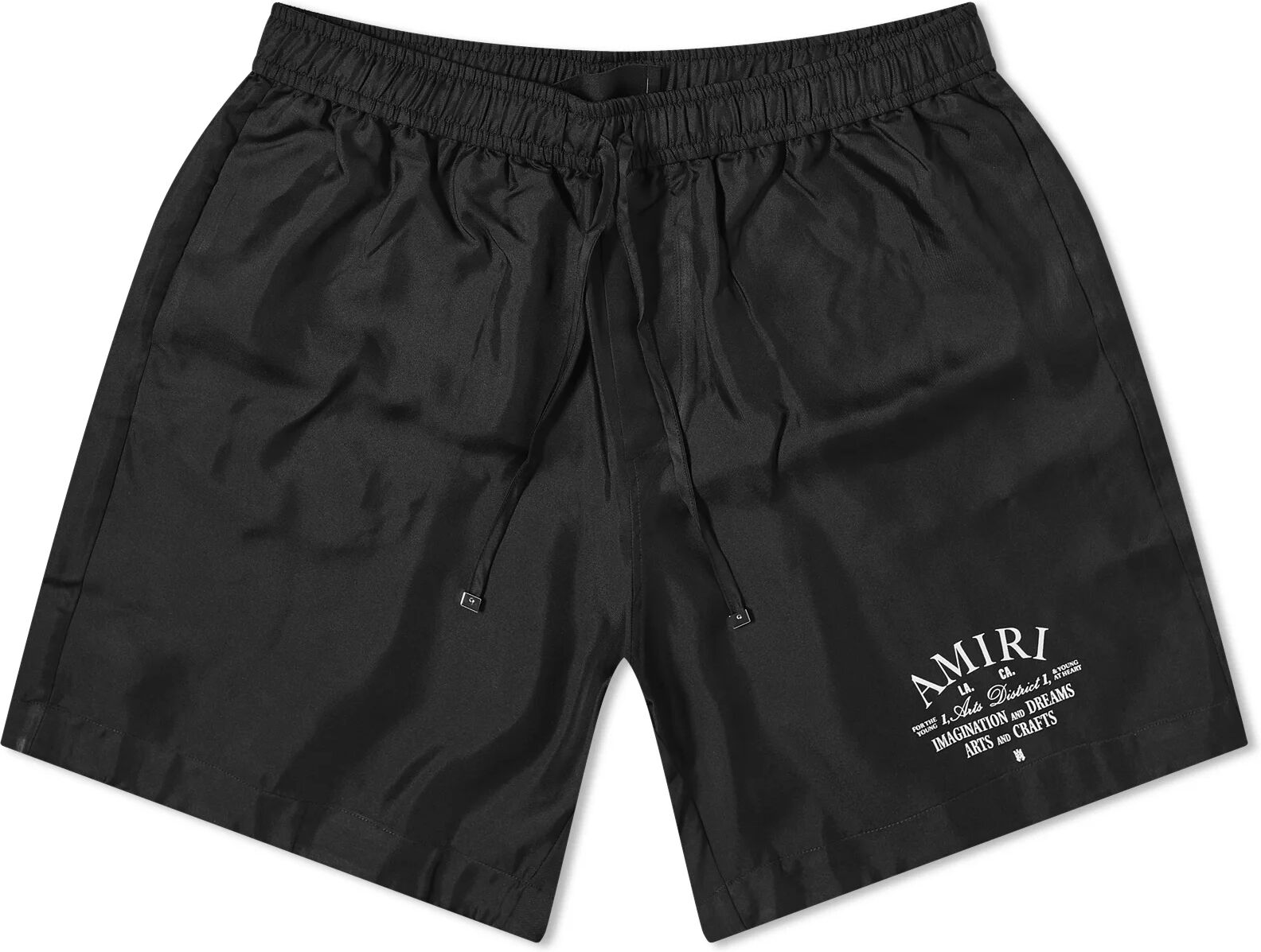 AMIRI Men's Arts District Silk Shorts in Black, Size Small