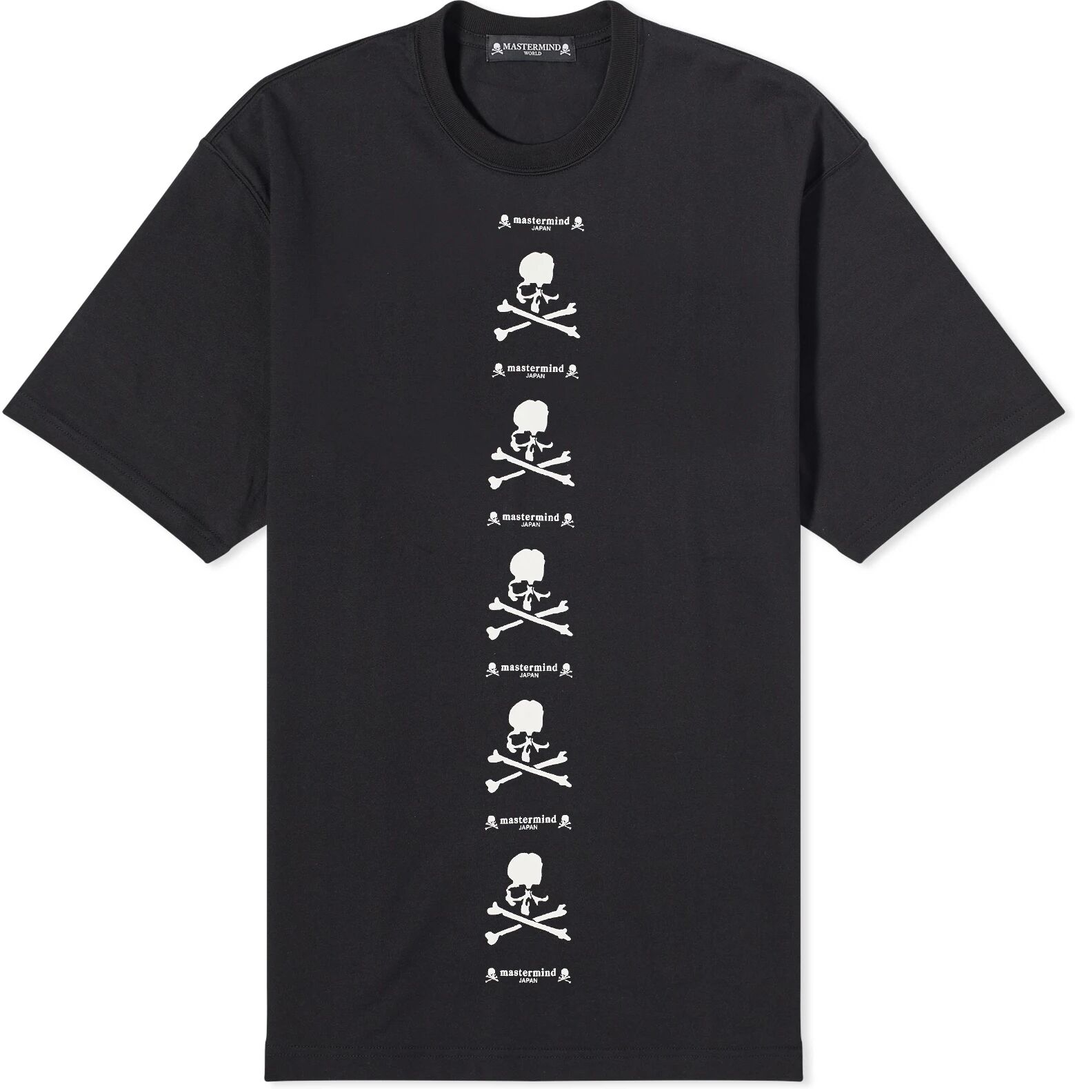 Mastermind Japan Men's Vertical Repeat Logo T-Shirt in Black, Size Small