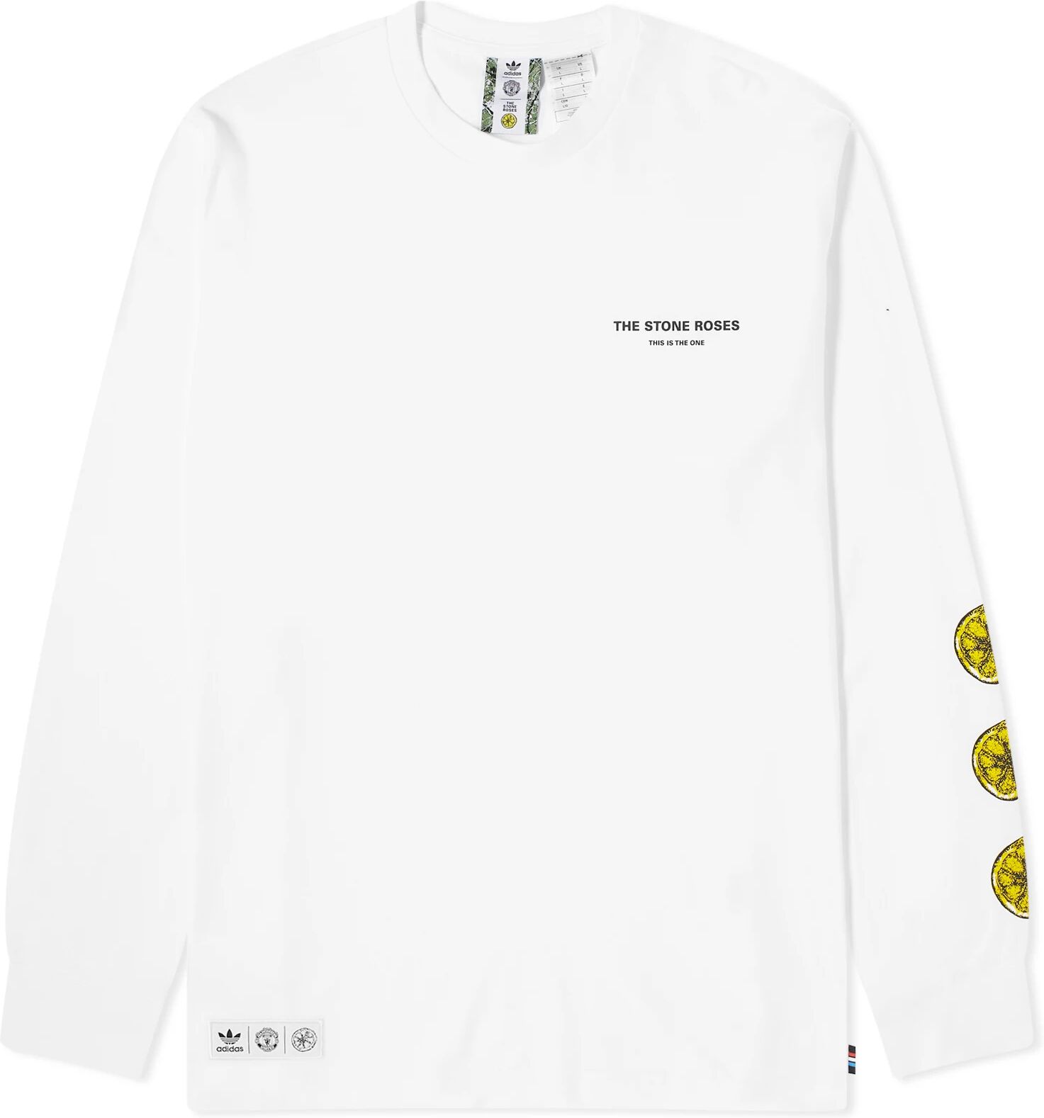 Adidas Men's x MUFC x The Stone Roses Long Sleeve T-Shirt in White, Size X-Large