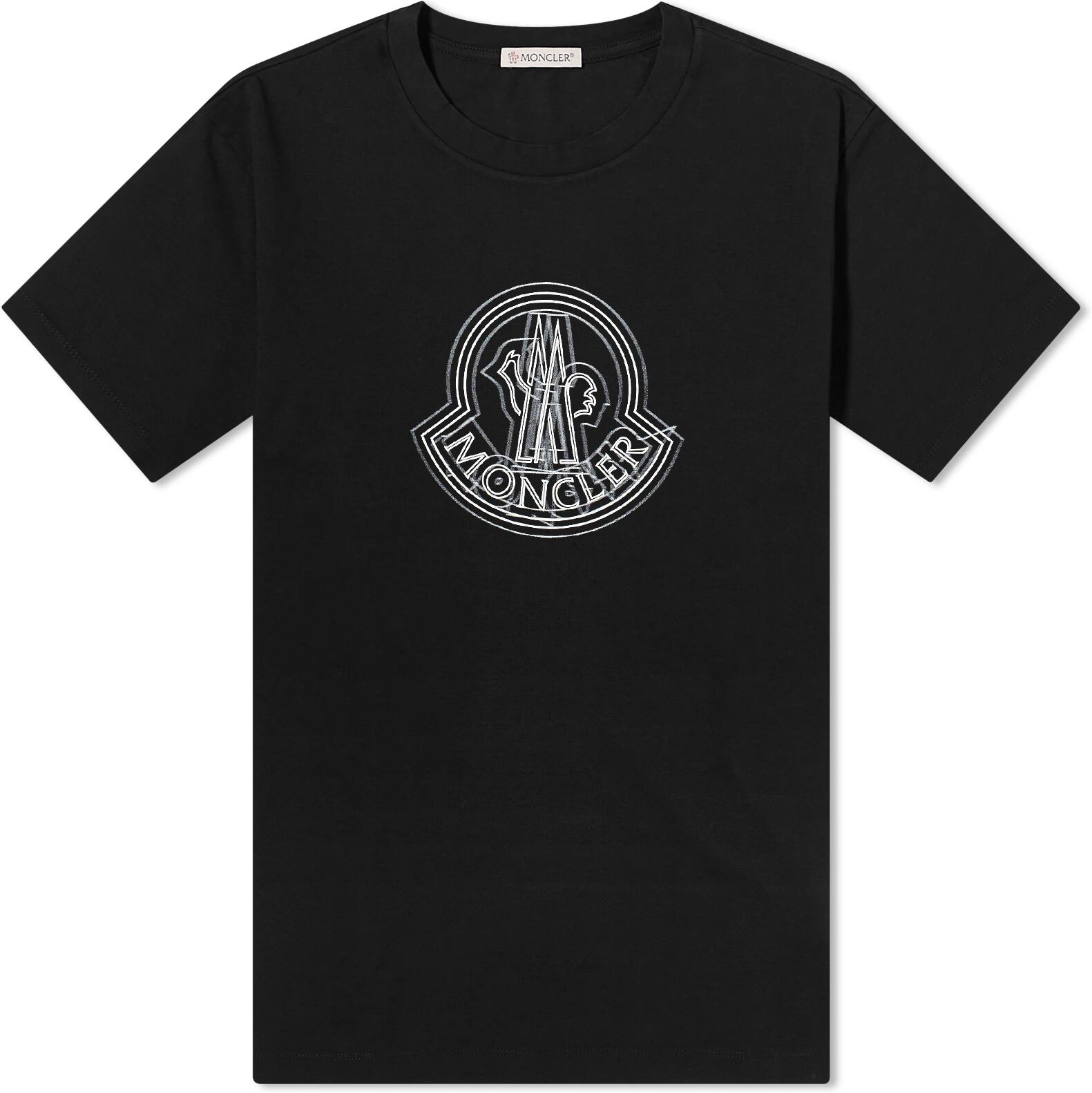 Moncler Men's Large Logo T-Shirt in Black, Size Small