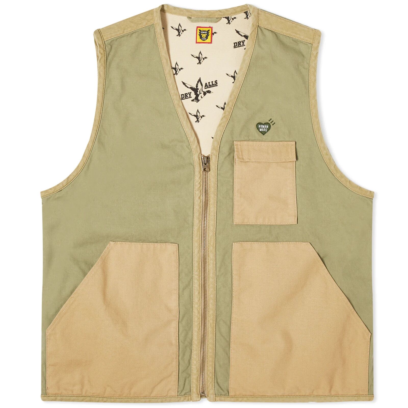 Human Made Men's Hunting Vest in Olive Drab, Size Large