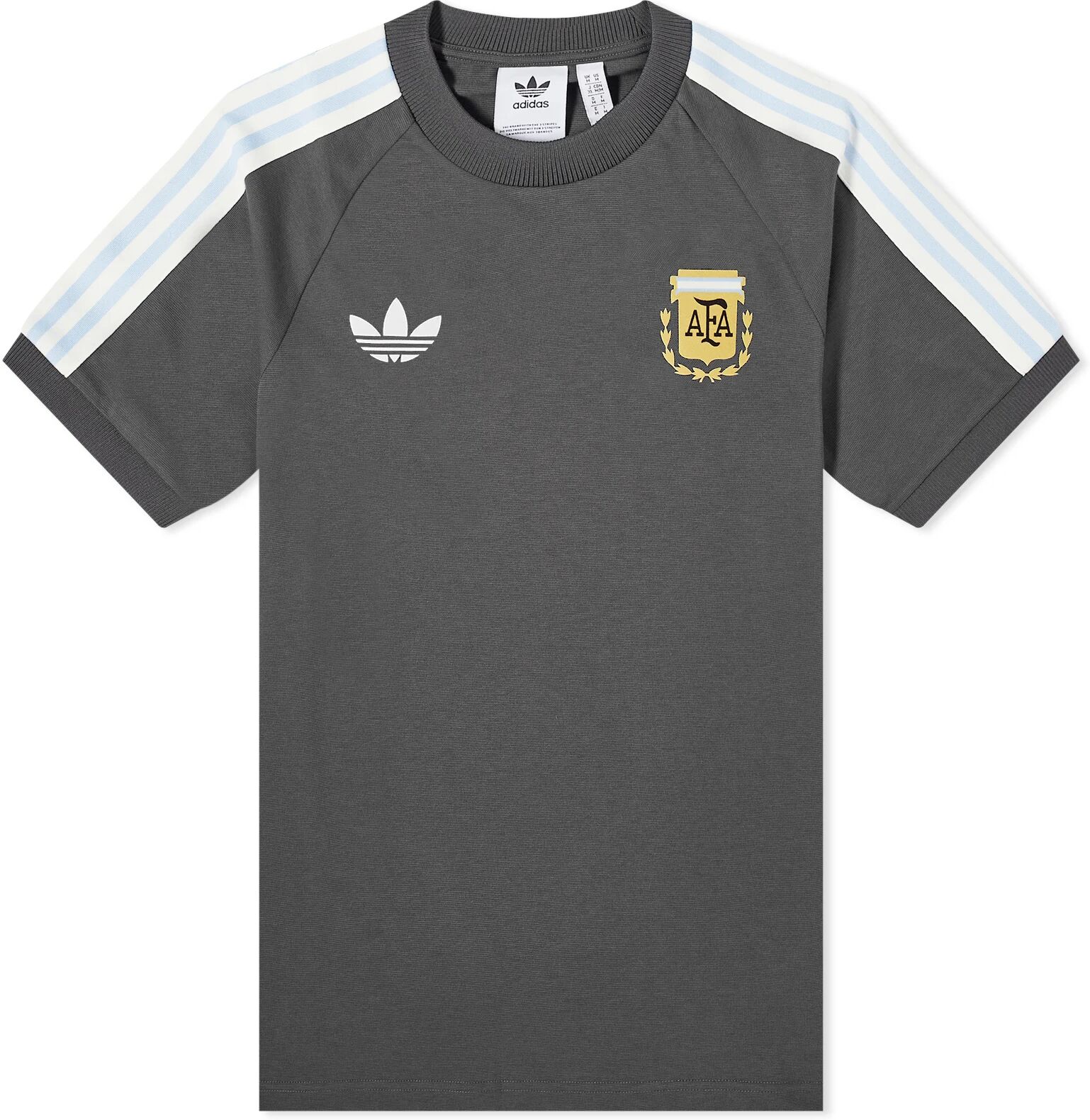 Adidas Men's Argentina OG 3 Stripe T-Shirt in Utility Black, Size X-Small