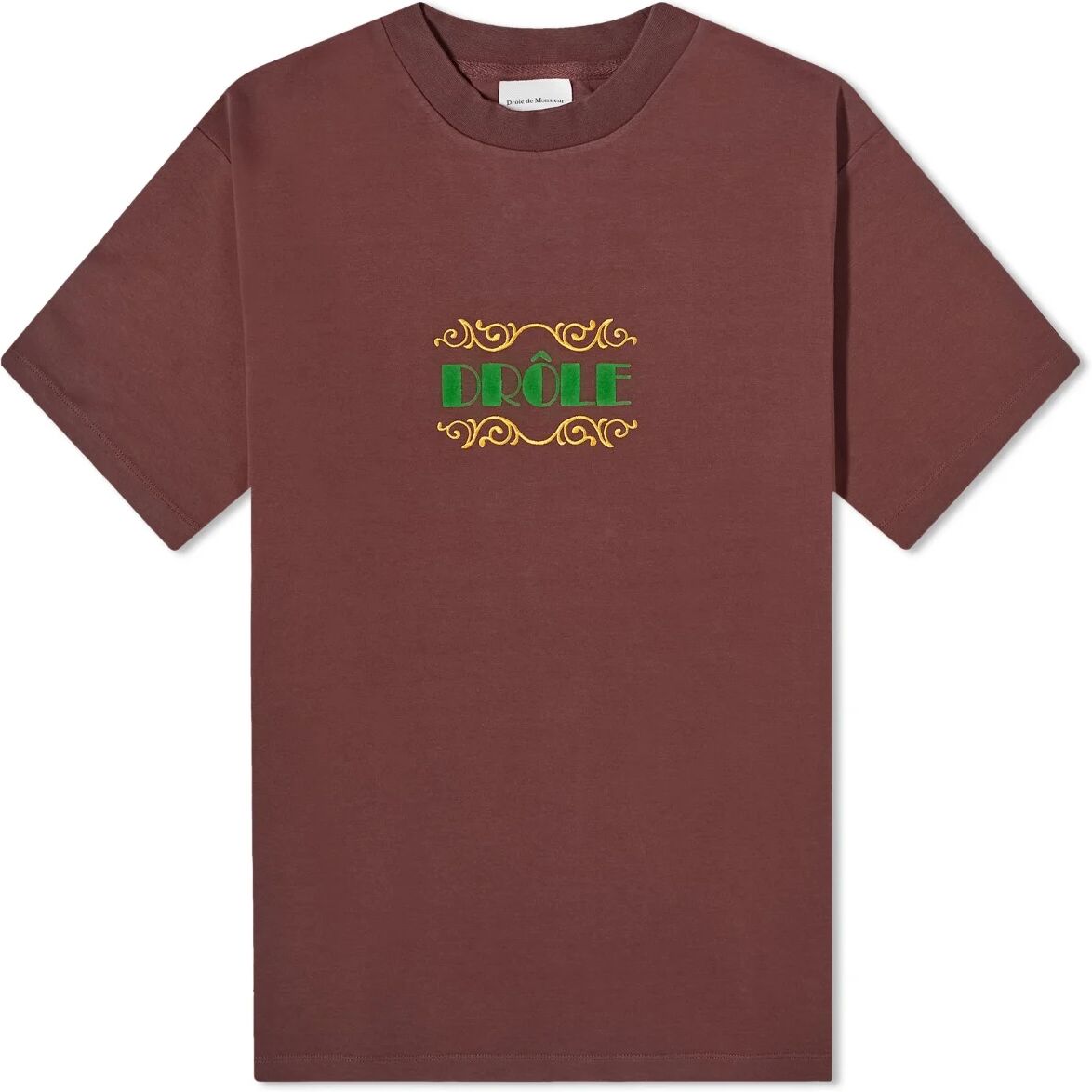 Drole de Monsieur Men's Drôle de Monsieur Express Logo T-Shirt in Wine, Size Small