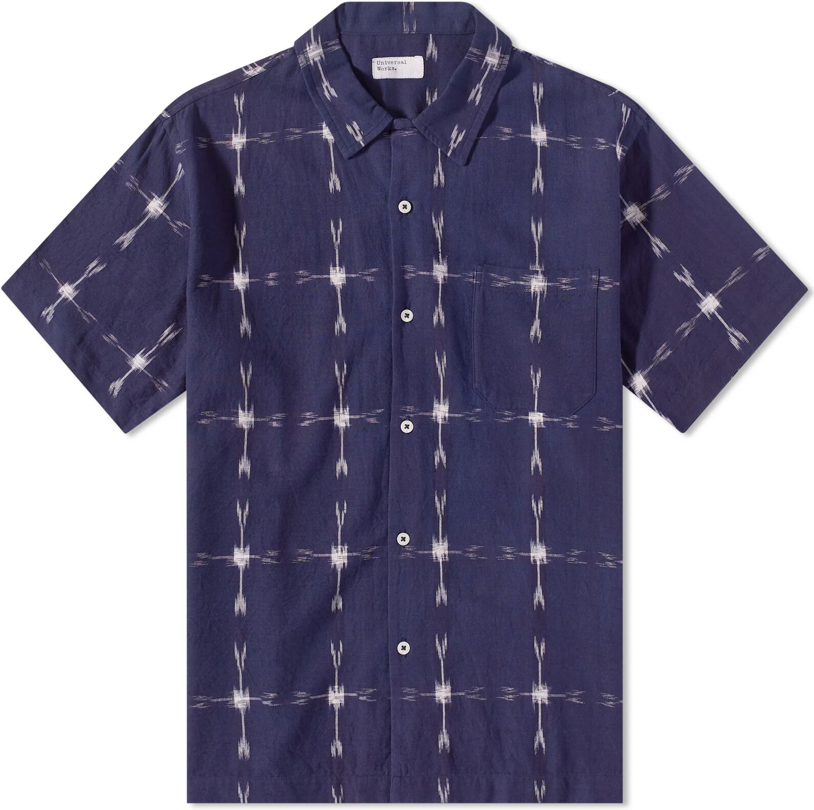 Universal Works Men's Indian Ikat Road Shirt in Indigo, Size Small