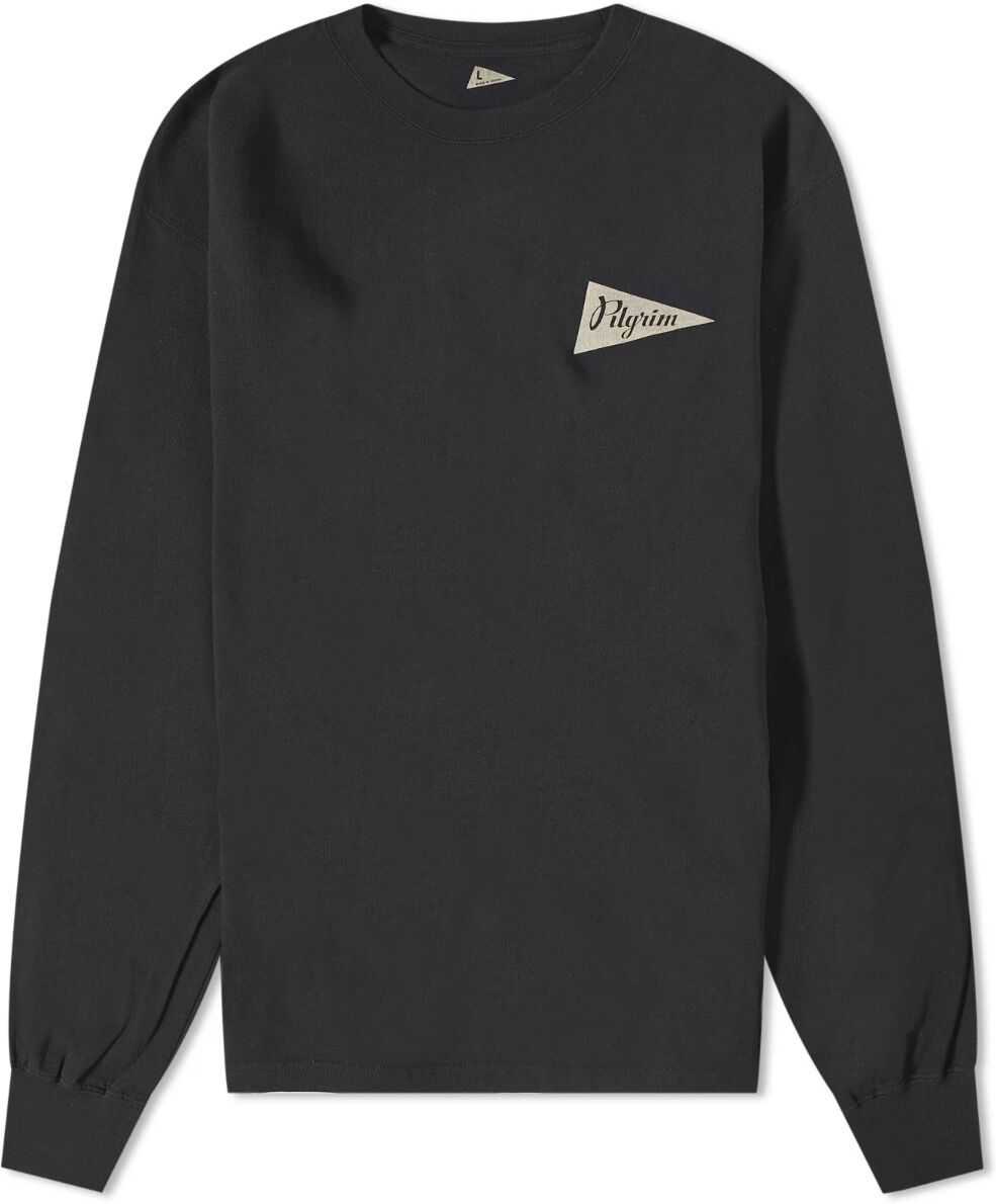 Pilgrim Surf + Supply Men's Long Sleeve Zambia Pennant T-Shirt in Black, Size Small