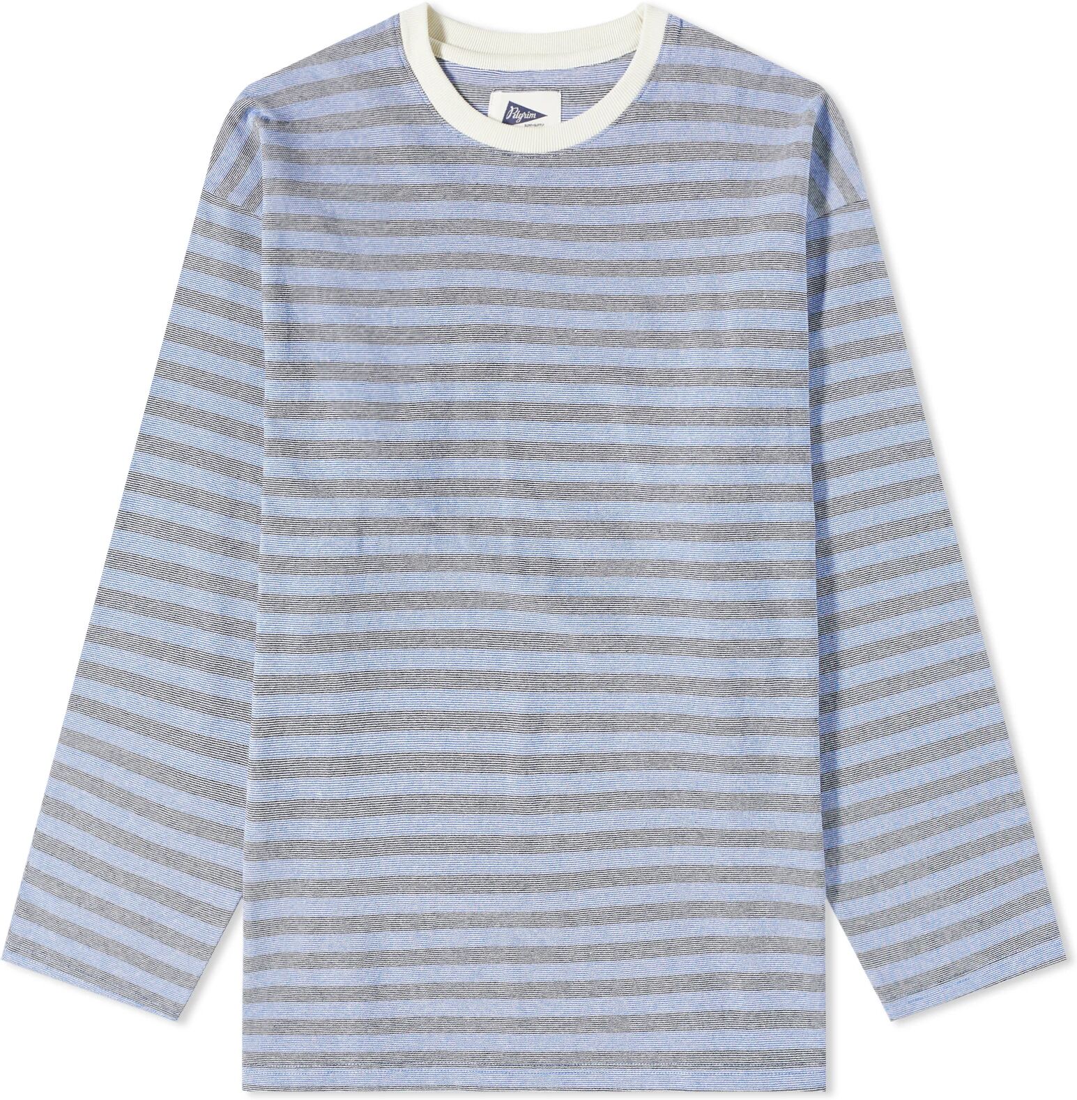 Pilgrim Surf + Supply Men's Long Sleeve Hawkinson Striped T-Shirt in Blue/Navy, Size Medium