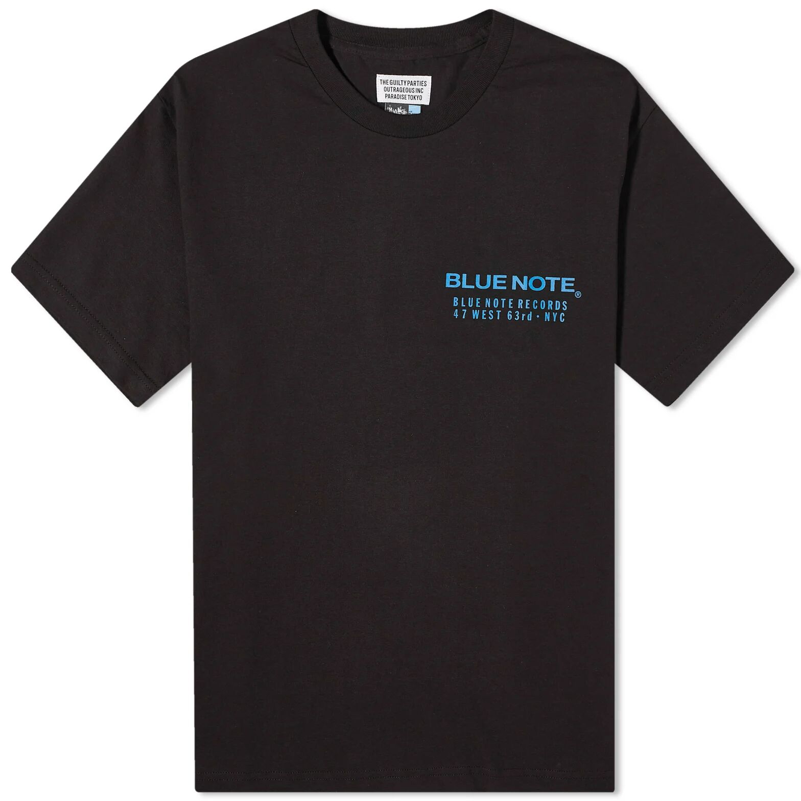 Wacko Maria Men's Blue Note Type 1 T-Shirt in Black, Size Large