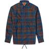 Eastlogue Men's Scout Cord Half Zip Shirt in Blue Check, Size Large