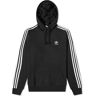 Adidas Men's 3 Stripe Hoodie in Black, Size X-Small