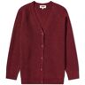 YMC Men's Kurt Knit Cardigan in Burgundy, Size Medium