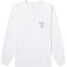 South2 West8 Men's Long Sleeve Circle Horn Pocket T-Shirt in White, Size Medium