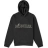 Moncler Men's Dragon Flocked Logo Popover Hoody in Black, Size Large