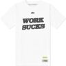 Advisory Board Crystals Men's Work Sucks T-Shirt in White, Size Small