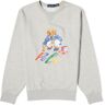 Polo Ralph Lauren Men's Painting Bear Crew Sweat in Andover Heather, Size X-Large