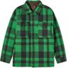 Filson Men's Mackinaw Shirt Jacket in Acid Green/Black Plaid, Size Large