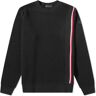 Moncler Men's Tricolor Taping Crew Knit in Black, Size X-Large