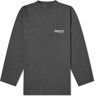 Balenciaga Men's Political Campaign Longsleeve T-Shirt in Dark Heathr Gry/White, Size Small