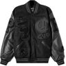 Creepz Men's Invasion Leather Melton Varsity Jacket - END. Exclusive in Black Out, Size Medium