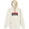 Nanga Men's Eco Hybrid Box Logo Hoodie in White, Size X-Large