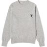 Acne Studios Men's Kiza Alpaca Logo Crew Knit in Light Grey/Brown Melange, Size Small