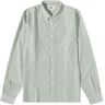 YMC Men's Curtis Stripe Shirt in Green, Size Small