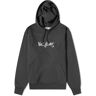 Blue Flowers Men's Handwritten Hoody in Dark Grey, Size Small