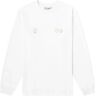 Purple Mountain Observatory Men's Long Sleeve Globe T-Shirt in White, Size X-Large