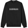 Napapijri Men's Box Logo Crew Sweat in Black, Size Small