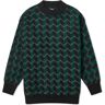 Polar Skate Co. Men's Zig Zag Crew Knit in Black/Dark Teal, Size 1