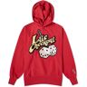 Late Checkout Dice Popover Hoodie in Red, Size Medium