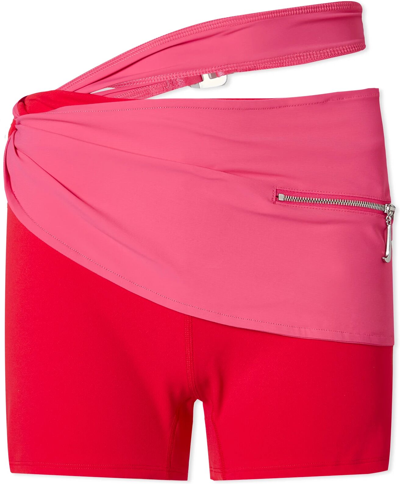 Nike Women's x Jacquemus Layered Short in University Red/Watermelon, Size X-Large