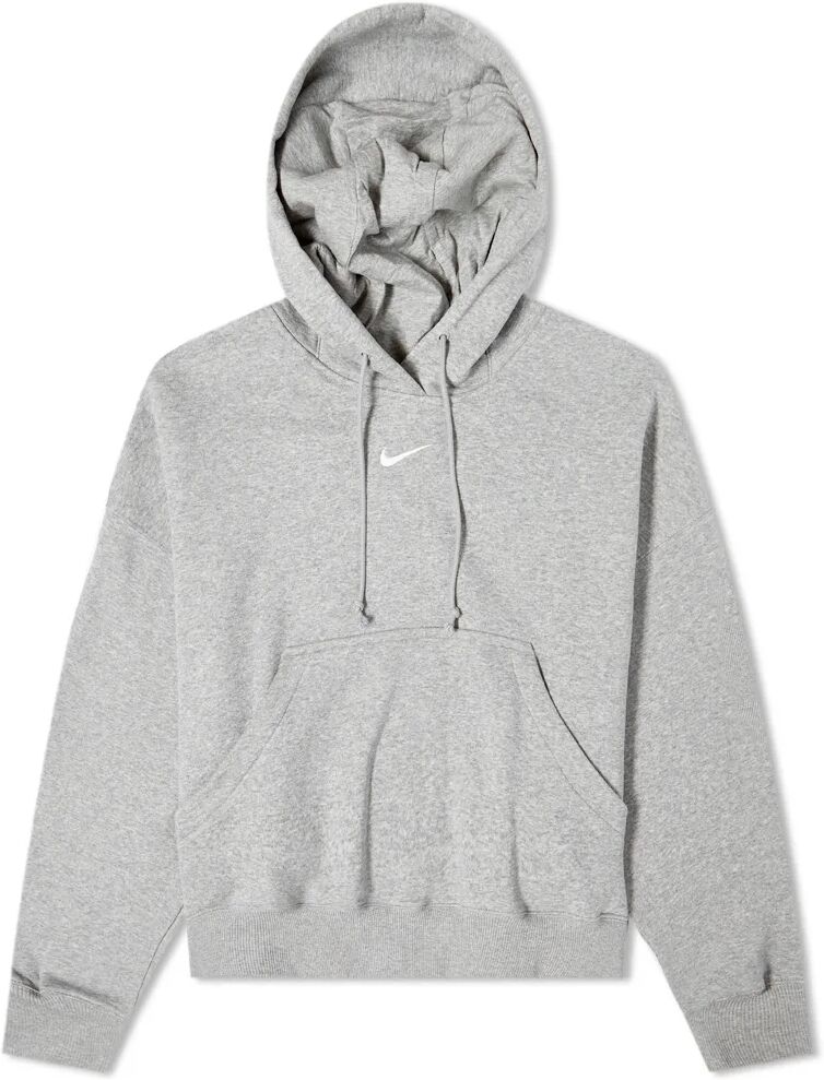 Nike Women's Phoenix Fleece Oversized Hoodie in Dark Grey Heather/Sail, Size X-Large