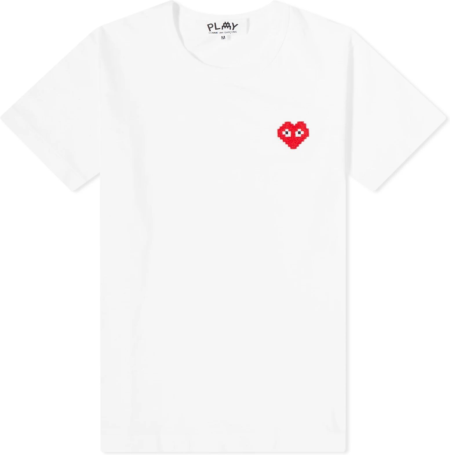 Comme des Garçons Play Women's Invader Heart T-Shirt in White, Size X-Small