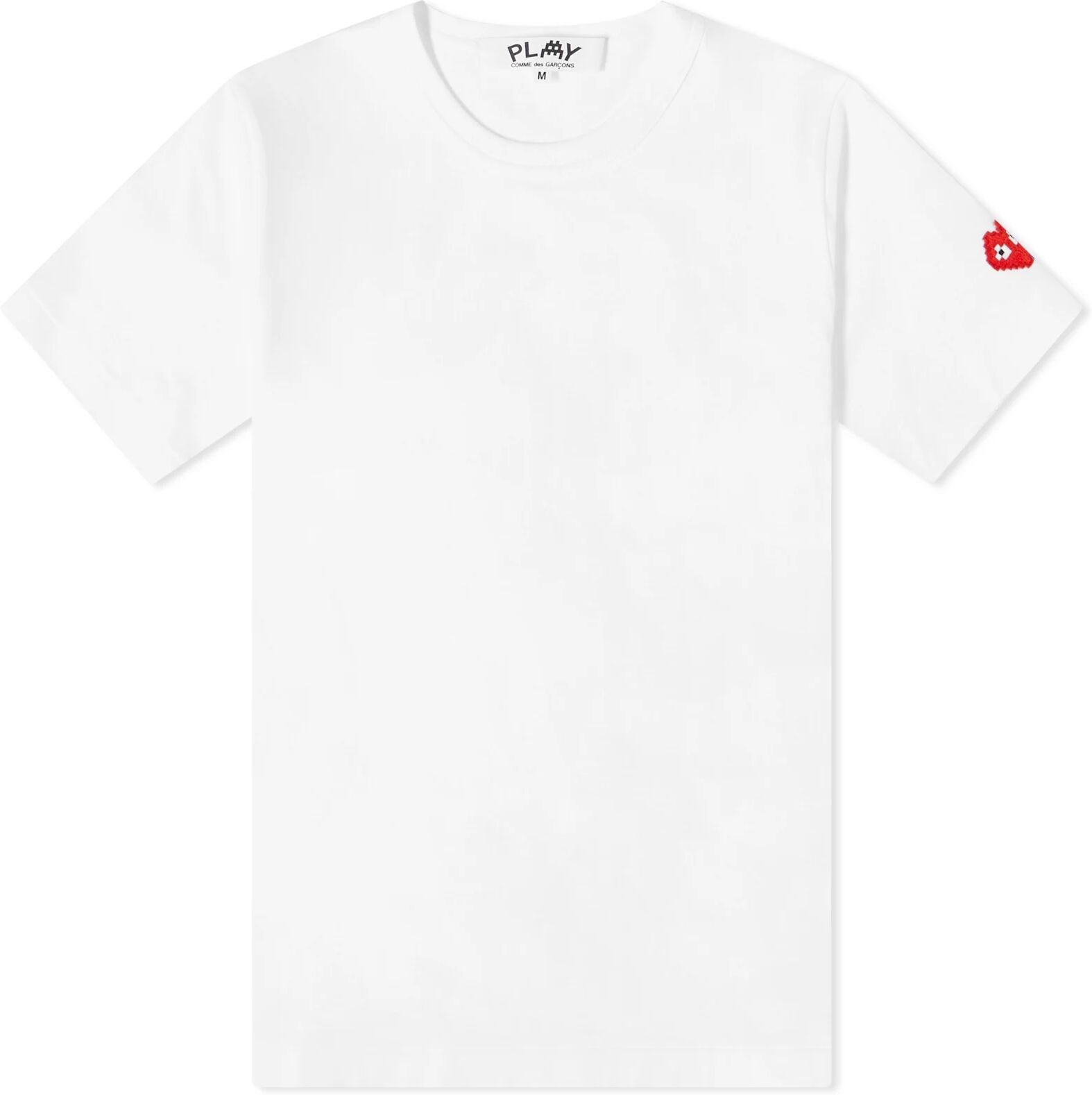 Comme des Garçons Play Women's Invader Sleeve T-Shirt in White, Size Small