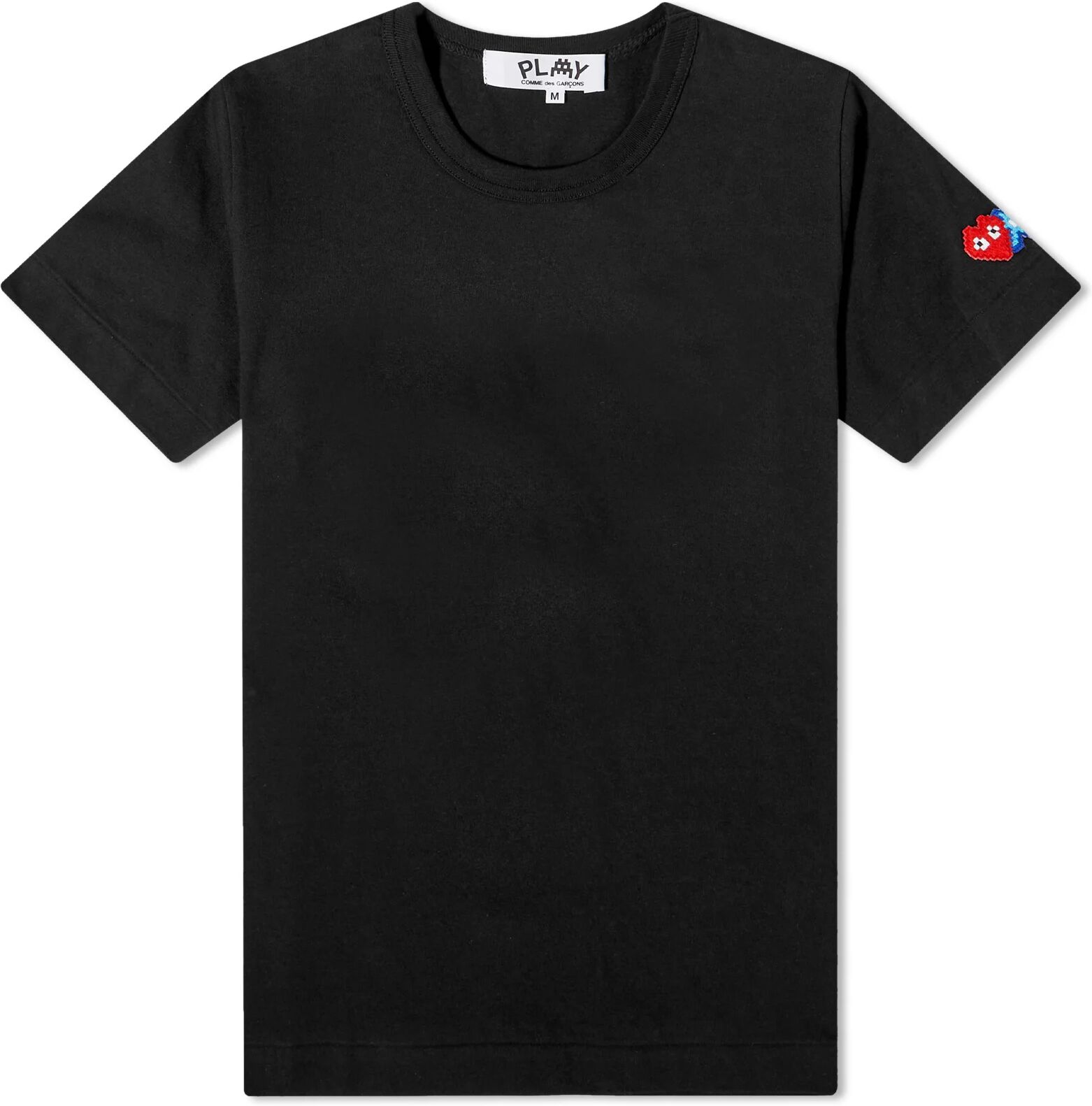 Comme des Garçons Play Women's Invader Sleeve T-Shirt in Black, Size Large