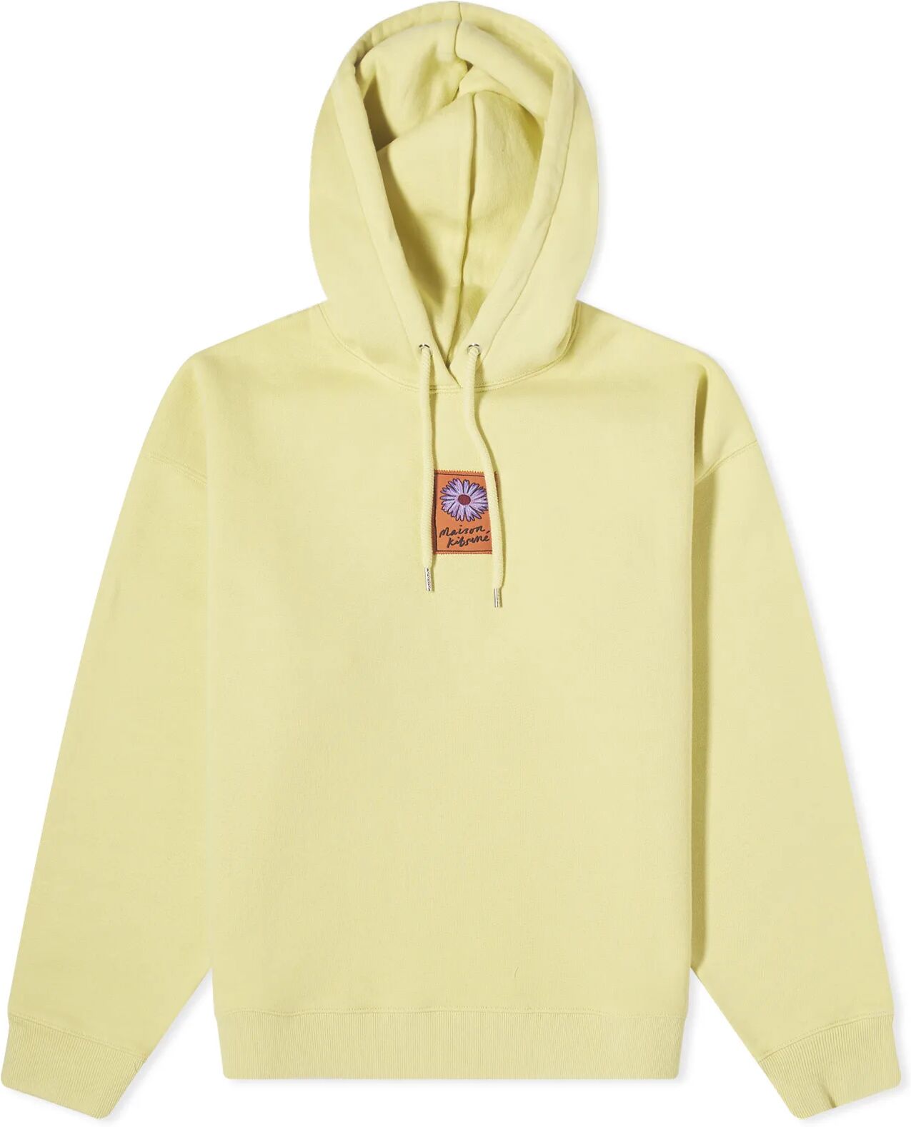 Maison Kitsuné Women's Floating Flower Tag Comfort Hoodie in Lemonade, Size Large