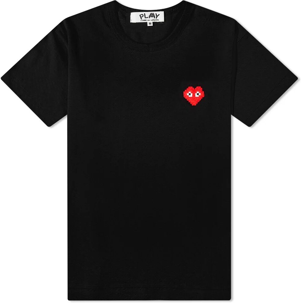 Comme des Garçons Play Women's Invader Heart T-Shirt in Black, Size Medium