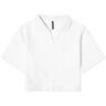 Adanola Women's Cropped Open Collar Sweat in White, Size X-Large