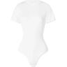 Good American Women's Scuba T-Shirt Bodysuit in White, Size Medium