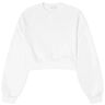 WARDROBE.NYC Women's x Hailey Bieber Crew Neck Sweat Track Top in Off White, Size Large