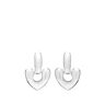 Annika Inez Women's Large Heart Drop Earrings in Silver