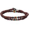 Mikia Men's Double Wrap Stone Bracelet in Poppy Jasper