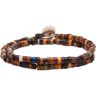 Mikia Men's Double Wrap Heishi Bracelet in Brown Multi