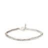 Mikia Men's Snake Bracelet in Silver, Size Medium
