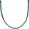 Mikia Men's Heishi Bead Necklace in Malachite/Jet