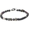 Mikia Men's Trade Beads Bracelet in Black Chevron, Size Medium