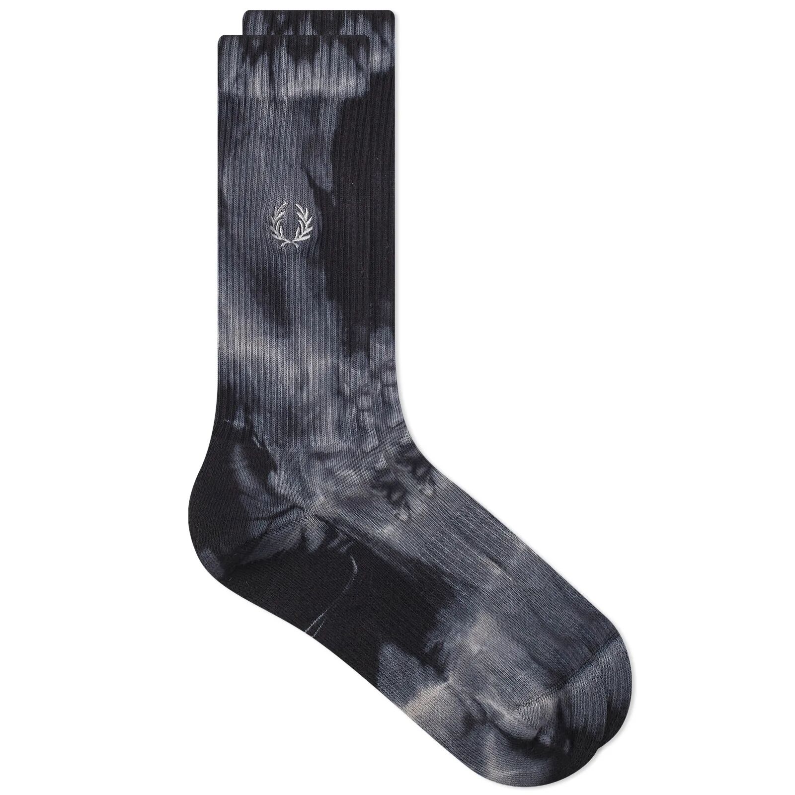 Fred Perry Men's Tie Dye Graphic Sock in Black, Size Large