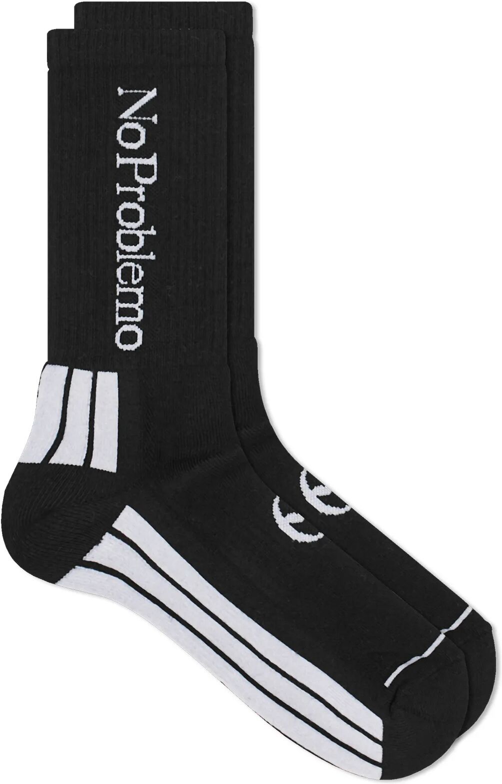 NoProblemo Men's Logo Socks in Black, Size Large