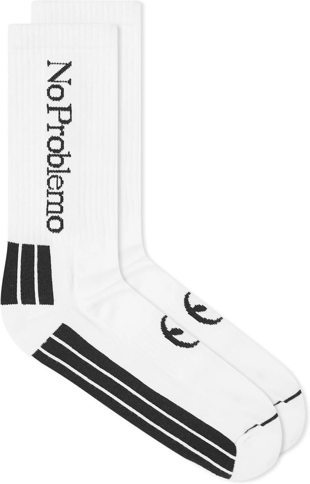 NoProblemo Men's Logo Socks in White, Size Medium